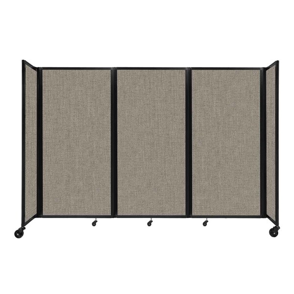 Versare Room Divider 360 Folding Portable Partition 8'6" x 6' Warm Pebble Fabric 1173508 - main